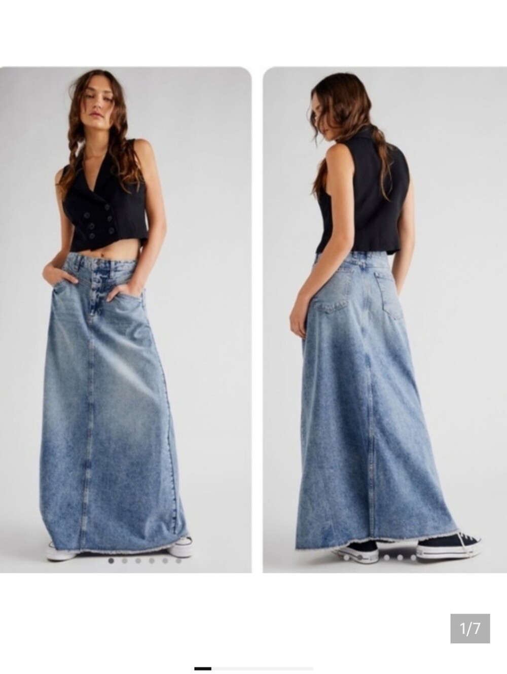 Free People Come As You Are Maxi Skirt Size 0 New!